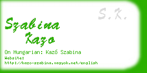 szabina kazo business card
