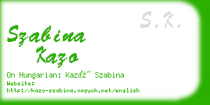 szabina kazo business card